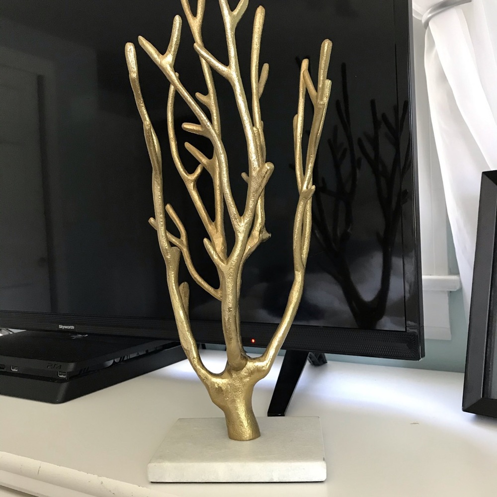 West Emory Coral Jewelry Tree with Marble Stand